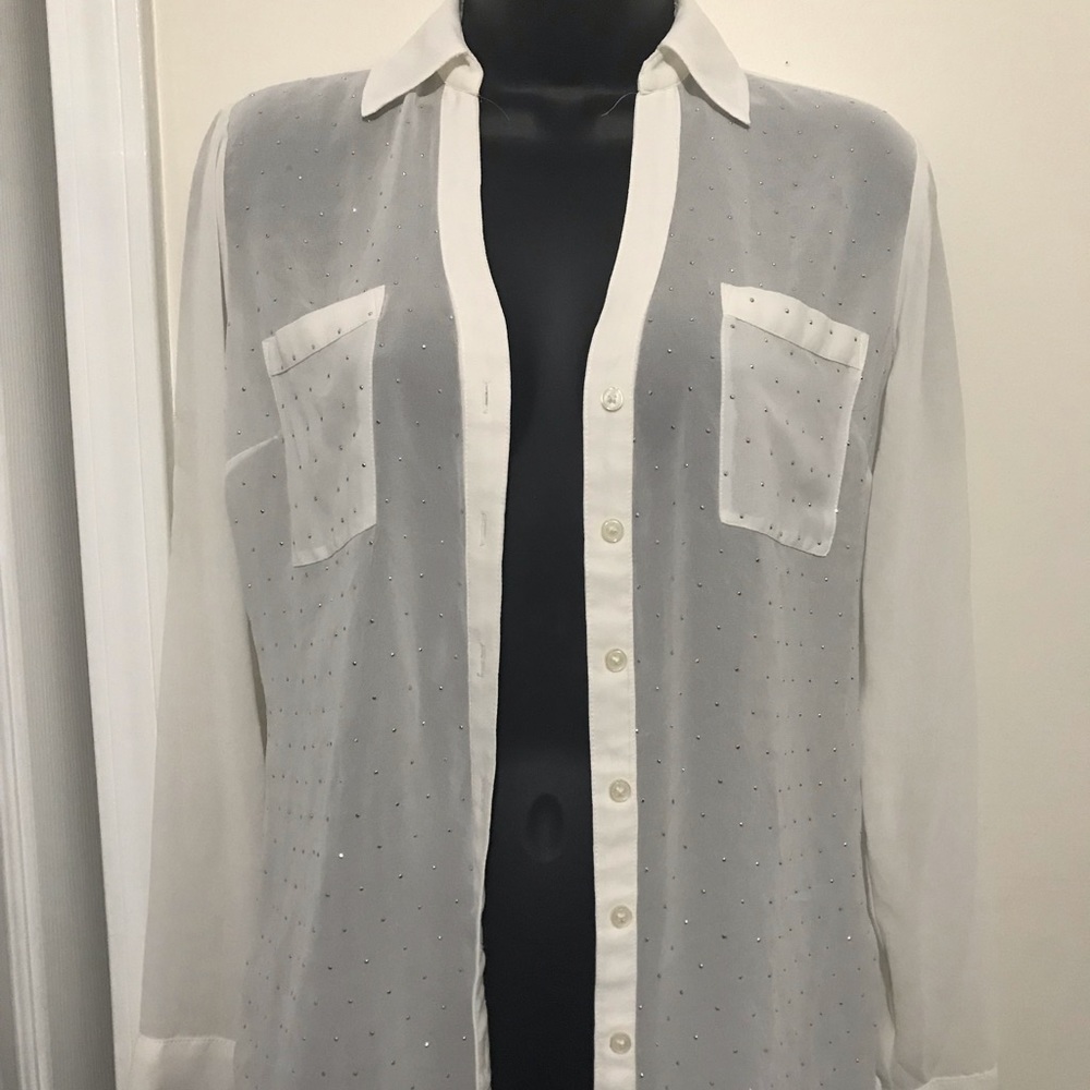 White , rhinestones Portofino blouse